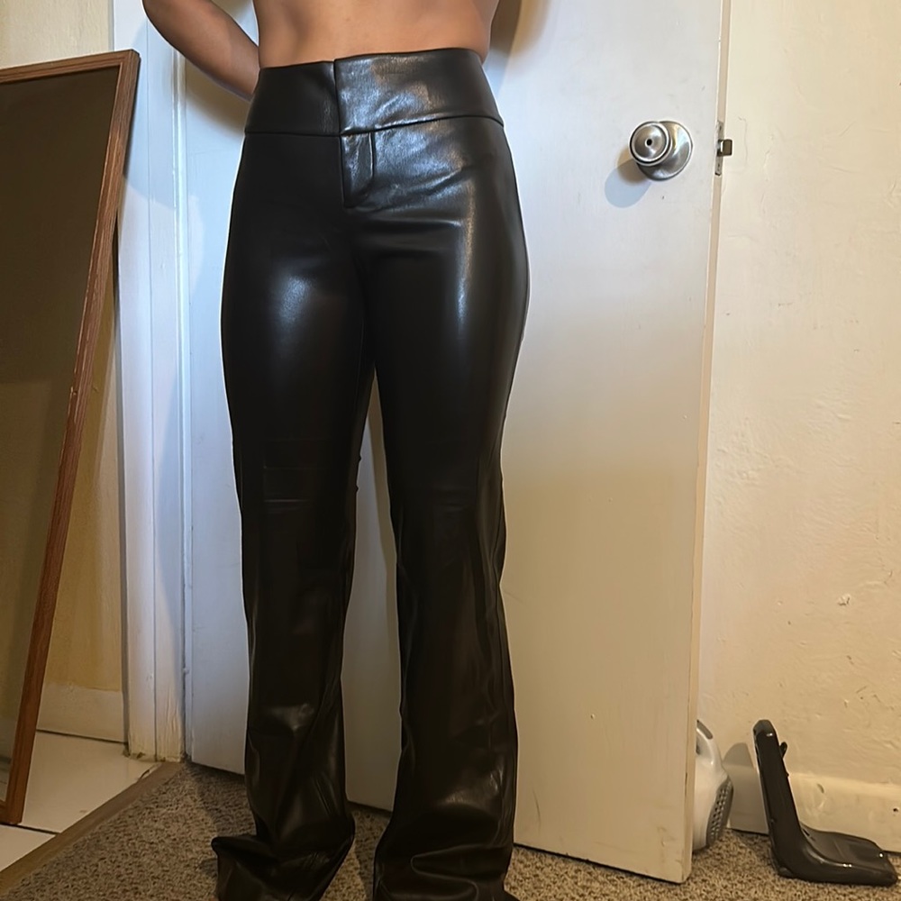 Alice + Olivia Black Leather Pants